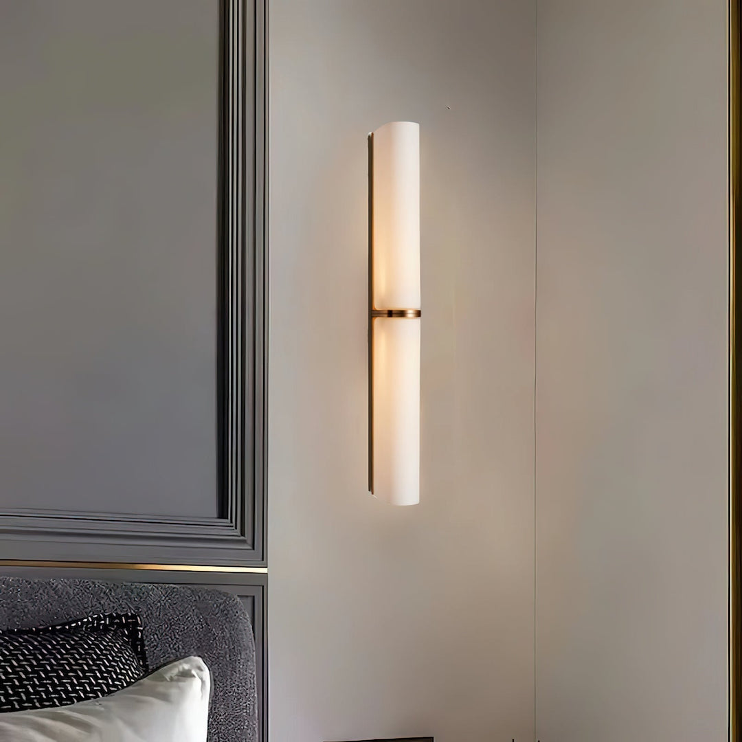 Dimmable vertical LED wall lamp, modern style, for elegant interiors.