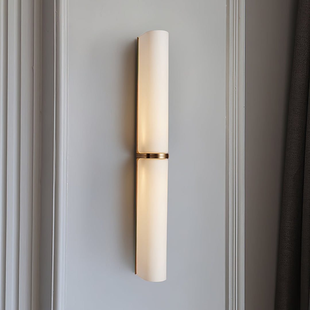 Vertical modern LED wall sconce, dimmable, perfect for accent lighting.