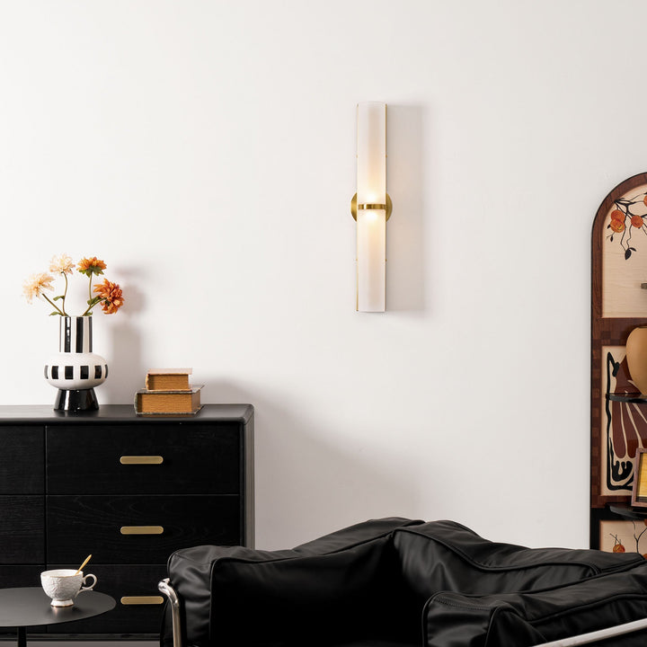 Integrated LED vertical dimmable wall light for contemporary living.