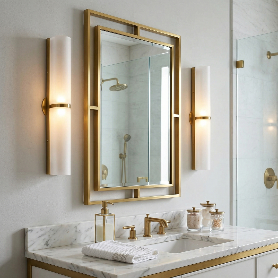 Sleek vertical LED wall sconce, dimmable, accenting modern decor.