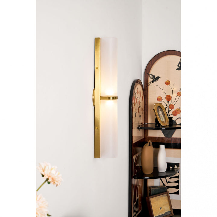 Contemporary vertical LED accent lamp, dimmable, for home lighting.
