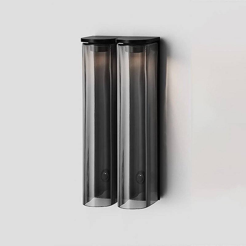 Modern vertical LED wall sconce, dimmable, adding contemporary flair.