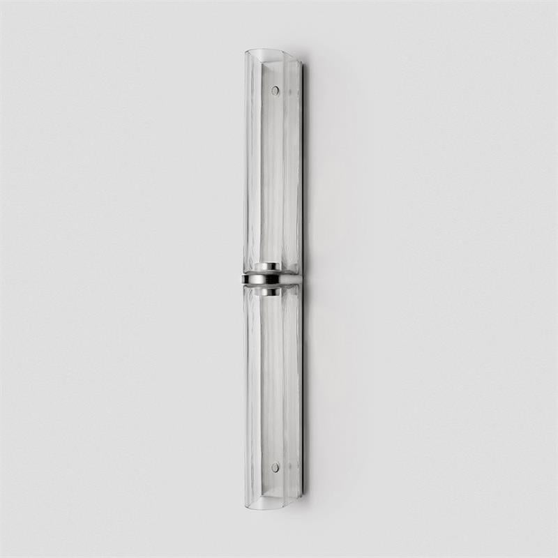 Sleek vertical LED bathroom wall lamp, dimmable, for a modern look.