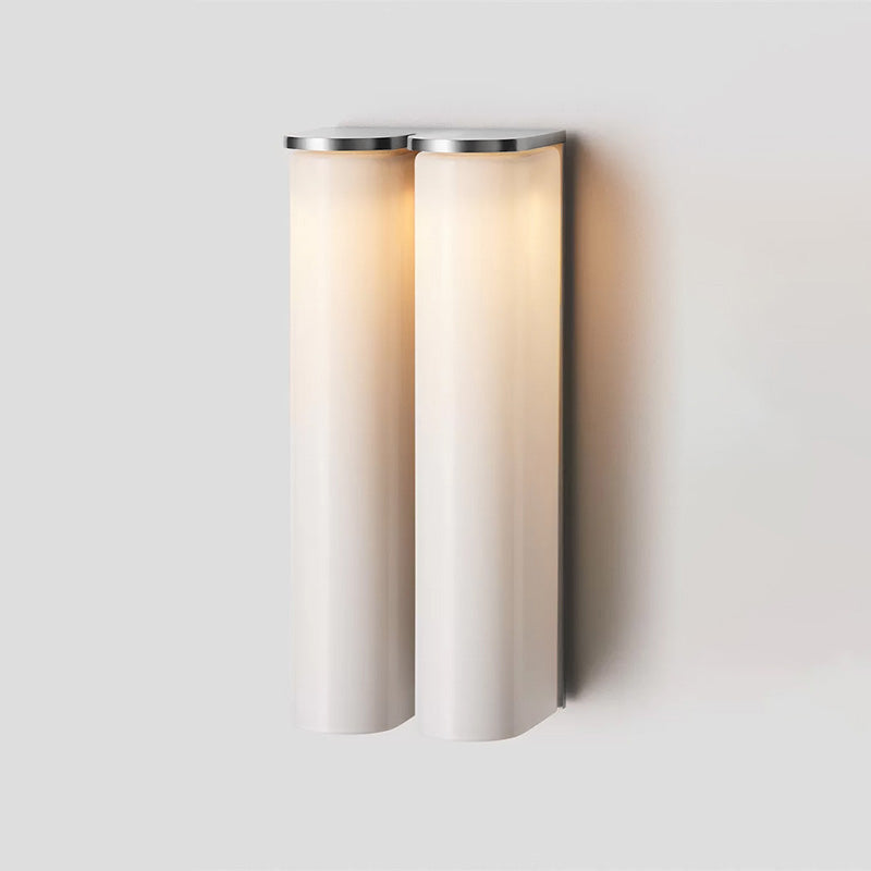 Vertical LED wall light, dimmable, modern design, for home illumination.