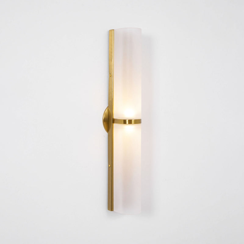 Integrated LED vertical dimmable wall light, modern and energy-efficient.