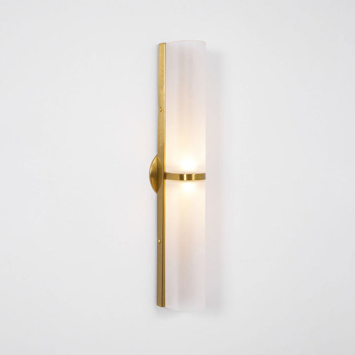 Integrated LED vertical dimmable wall light, modern and energy-efficient.