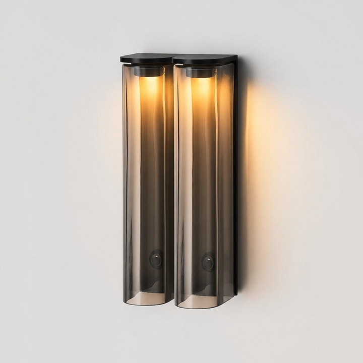 Integrated LED vertical wall light, dimmable, contemporary design choice.
