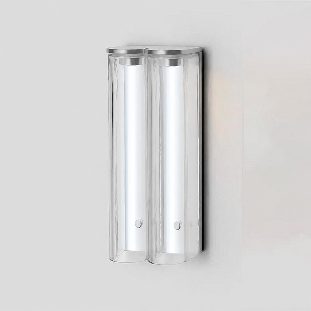 Vertical LED bedroom wall fixture, dimmable, offering adaptable lighting.