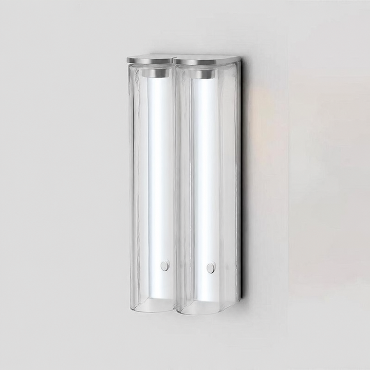 Vertical LED bedroom wall fixture, dimmable, offering adaptable lighting.