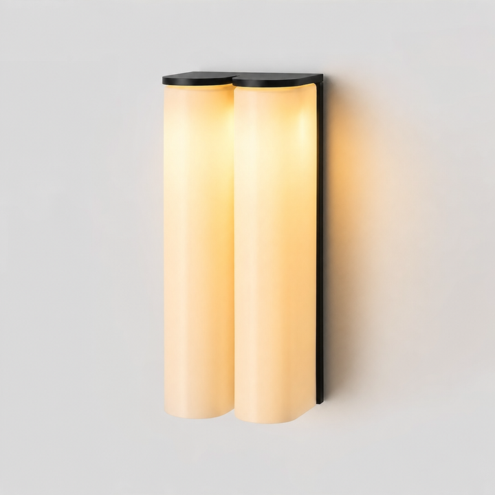 Vertical LED wall light, dimmable, modern minimalist design.