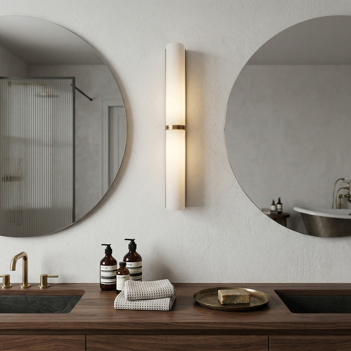 Modern dimmable LED vertical light fixture for bedroom walls.