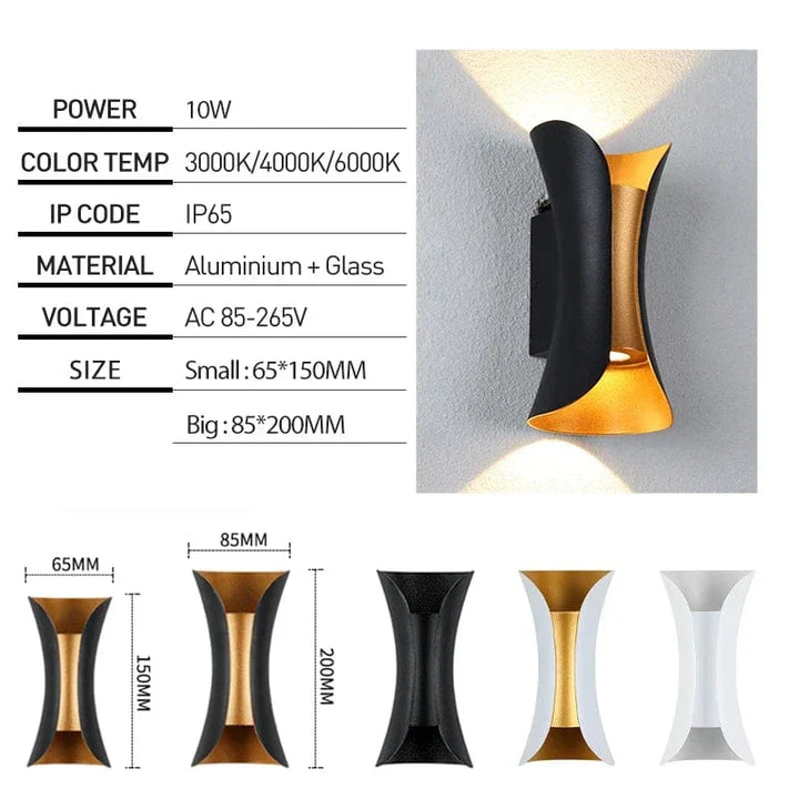 Modern waterproof LED outdoor light, providing a sleek look for patios, decks, and garden areas.