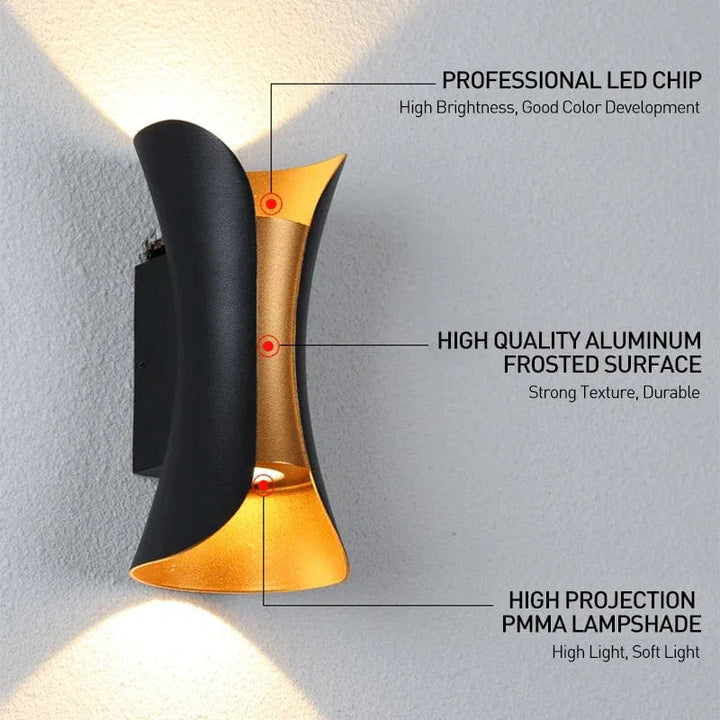 Elegant warm white LED wall sconce, adding modern charm to any indoor or outdoor wall.