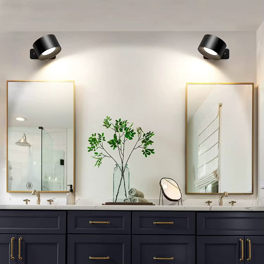 Rechargeable modern wall light, magnetic mount, LED energy-efficient for interior decor.