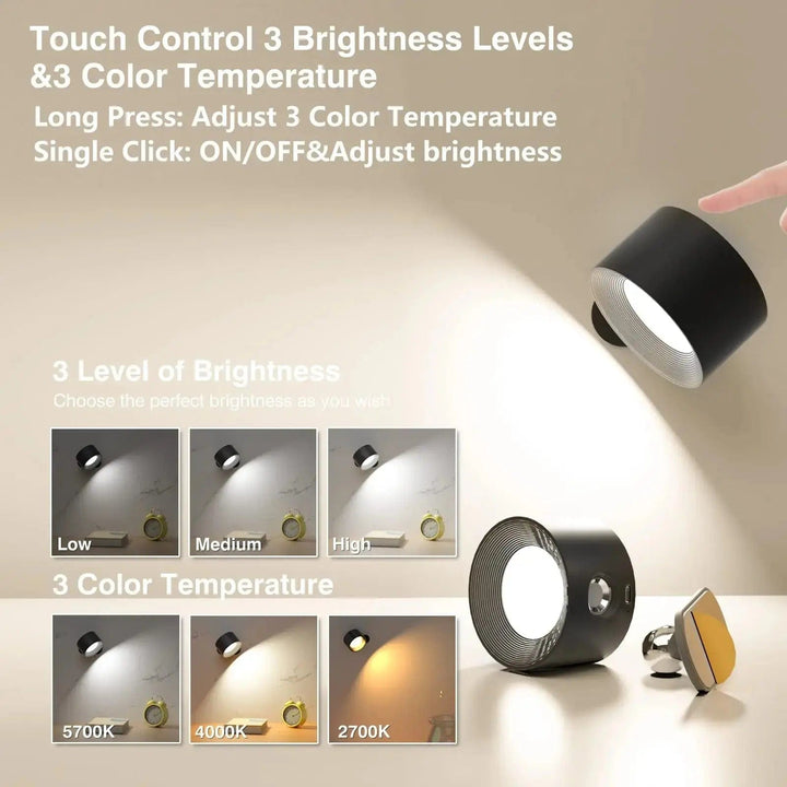 Wireless accent wall lamp, adjustable brightness, perfect for modern minimalist homes.