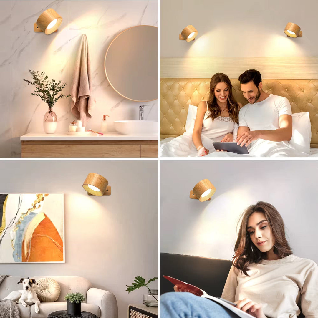 Contemporary wireless magnetic lamp, adjustable, perfect for a chic modern living room.