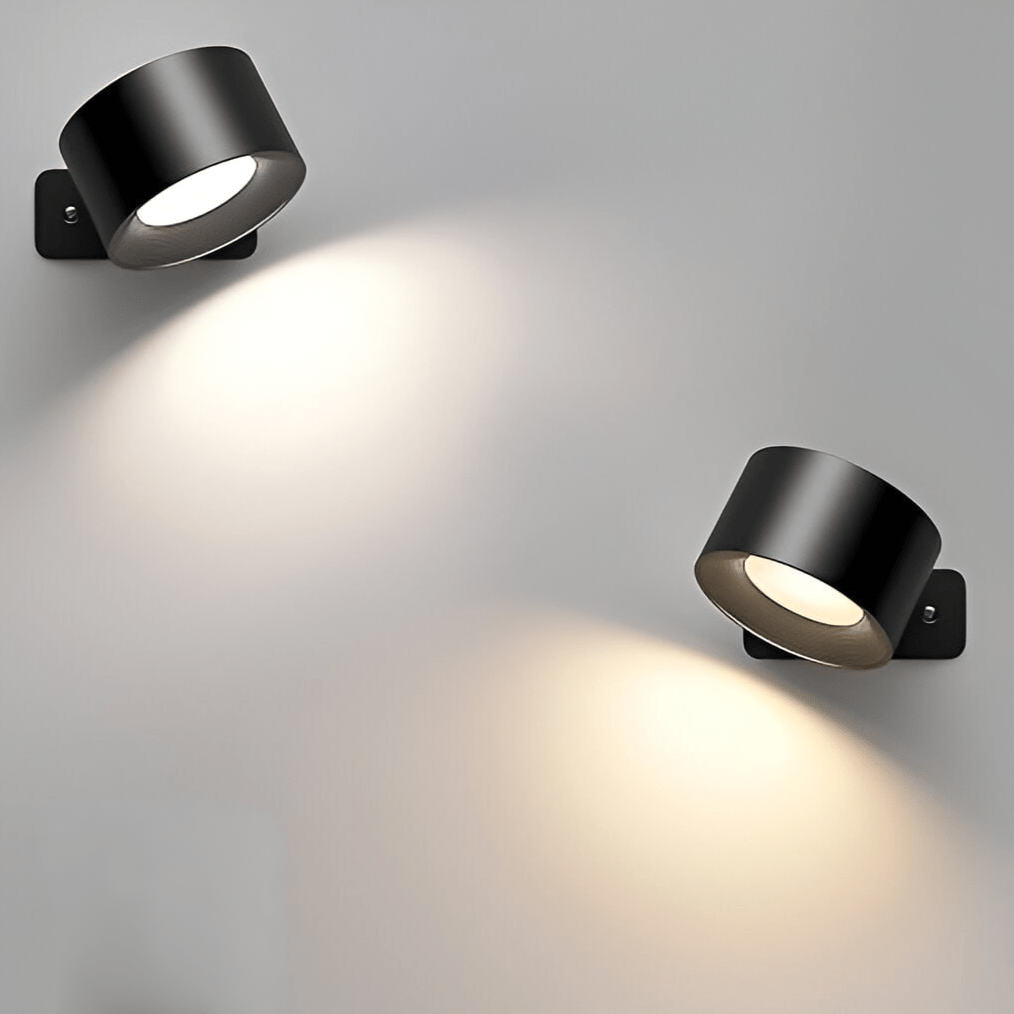 Adjustable LED wall light, rechargeable & wireless, ideal for bedroom reading or accent.