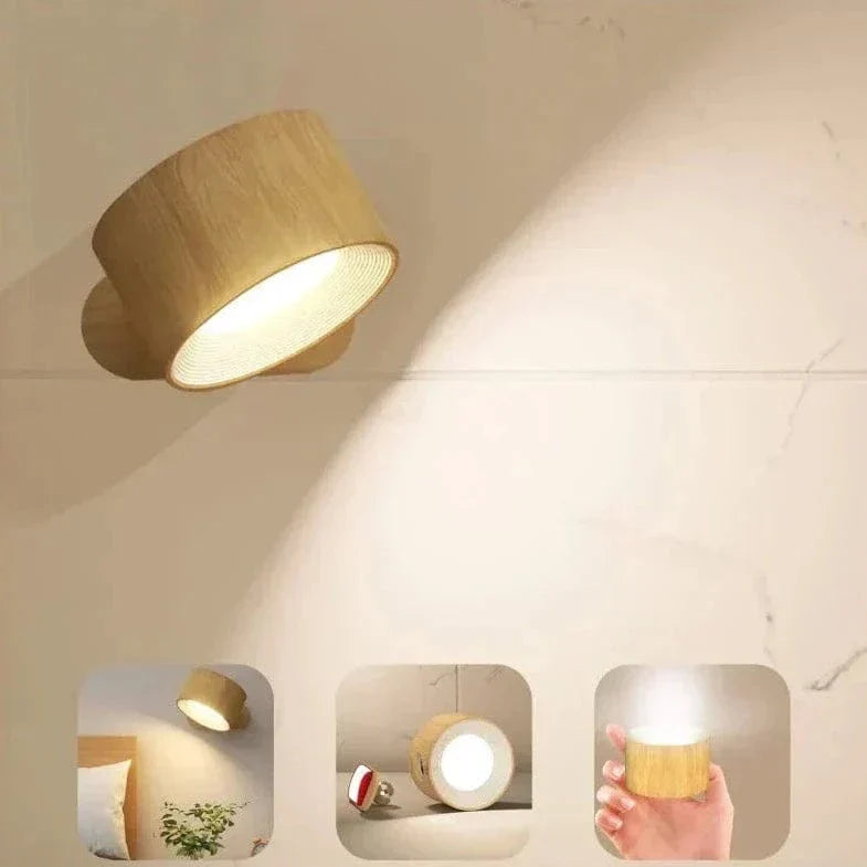 Stylish wireless wall light, rechargeable LED, sleek design for a modern living space.