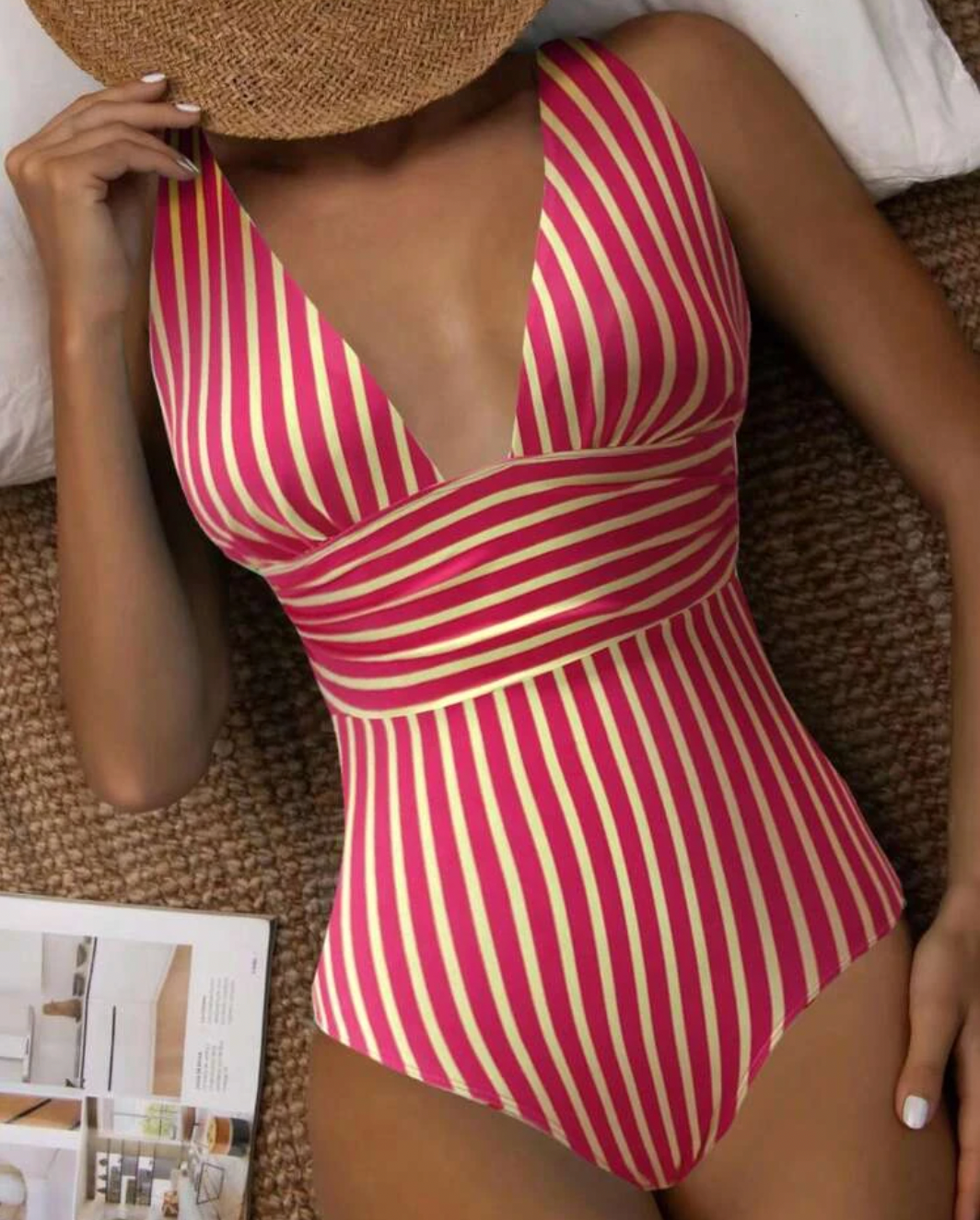 Versatile women's one-piece swimsuit, ideal for beach, poolside, or resort wear. Modern, colorful, comfy.