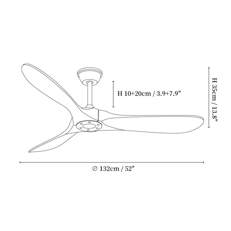 Sleek modern wooden ceiling fan with remote control, ideal for contemporary living spaces.