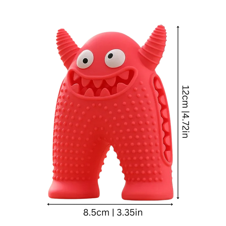 Tough silicone dog toy designed for aggressive chewers, preventing boredom and ensuring durability.