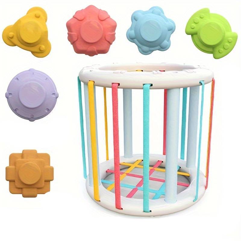 Montessori shape sorter toy for babies and toddlers, promoting color recognition and fine motor skills