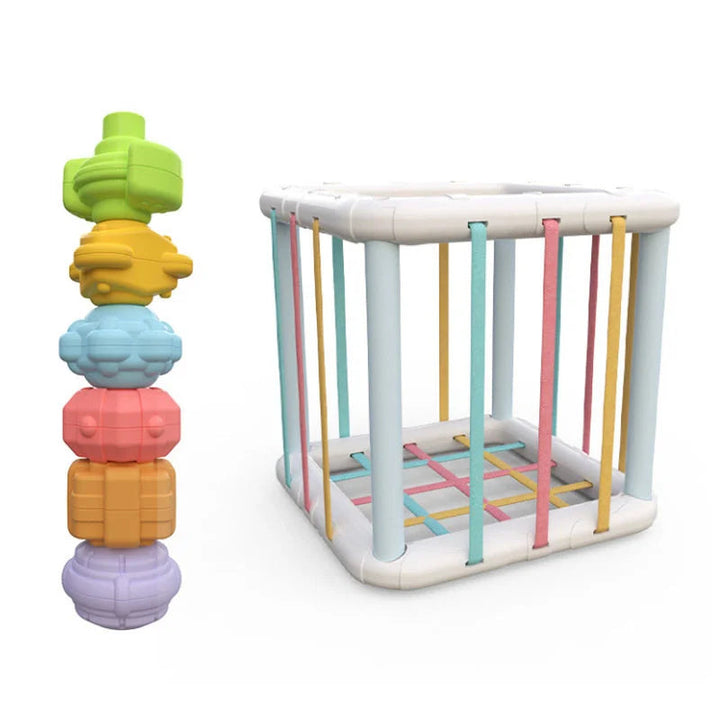 Baby's first montessori toy: colorful shape sorter for developing hand-eye coordination