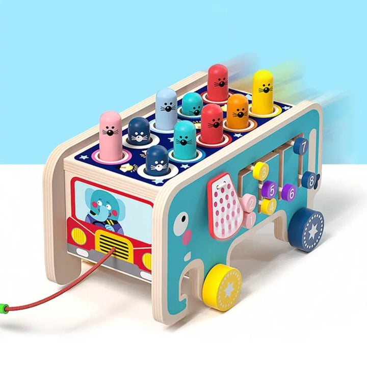 Educational wooden toy: Montessori whack-a-mole promoting hand-eye coordination for babies