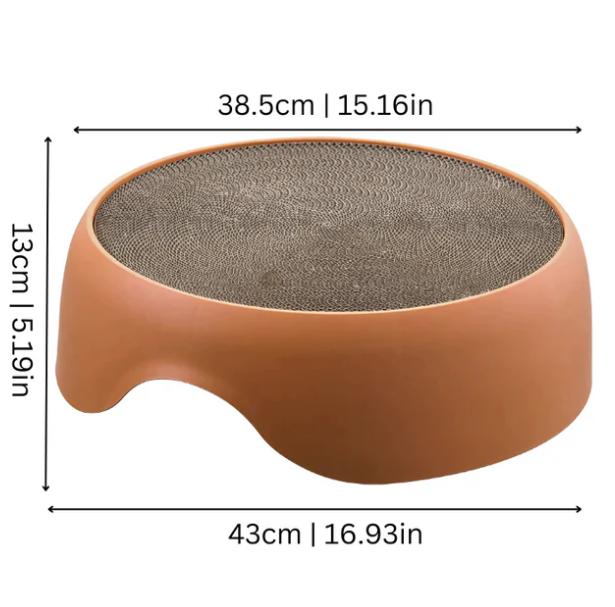 Plush cat bed with a durable scratching surface, an essential piece of cat furniture.