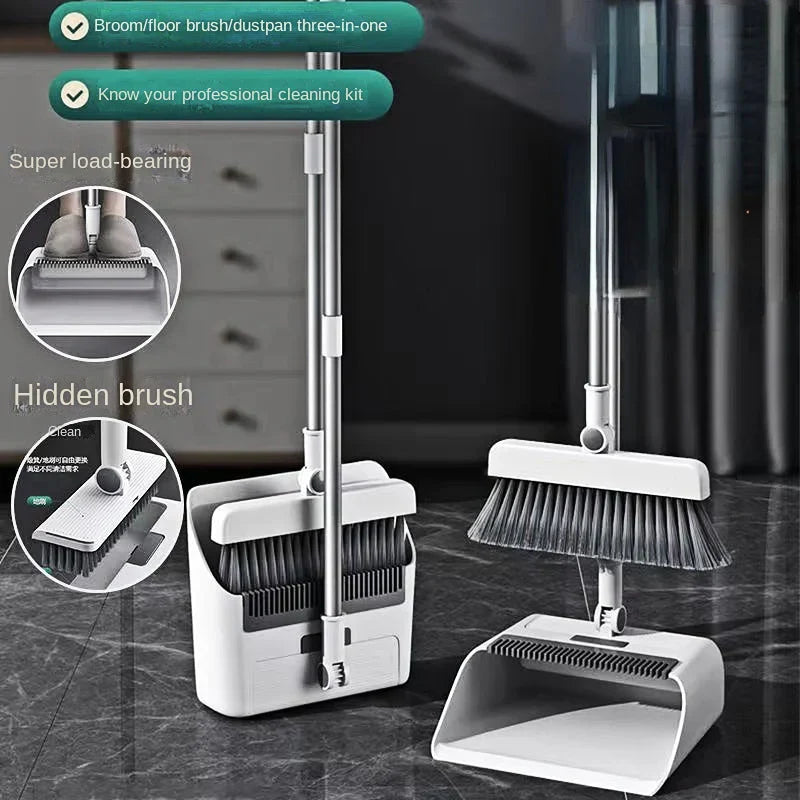 Multifunctional cleaning broom & dustpan for effective floor care and household tidiness.