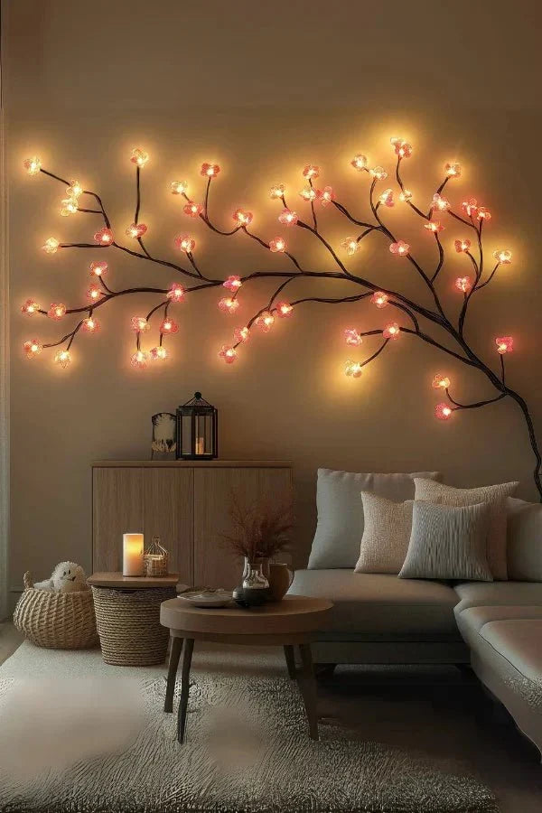 Decorative LED wall light featuring a realistic branch design, enhancing any room with soft light.