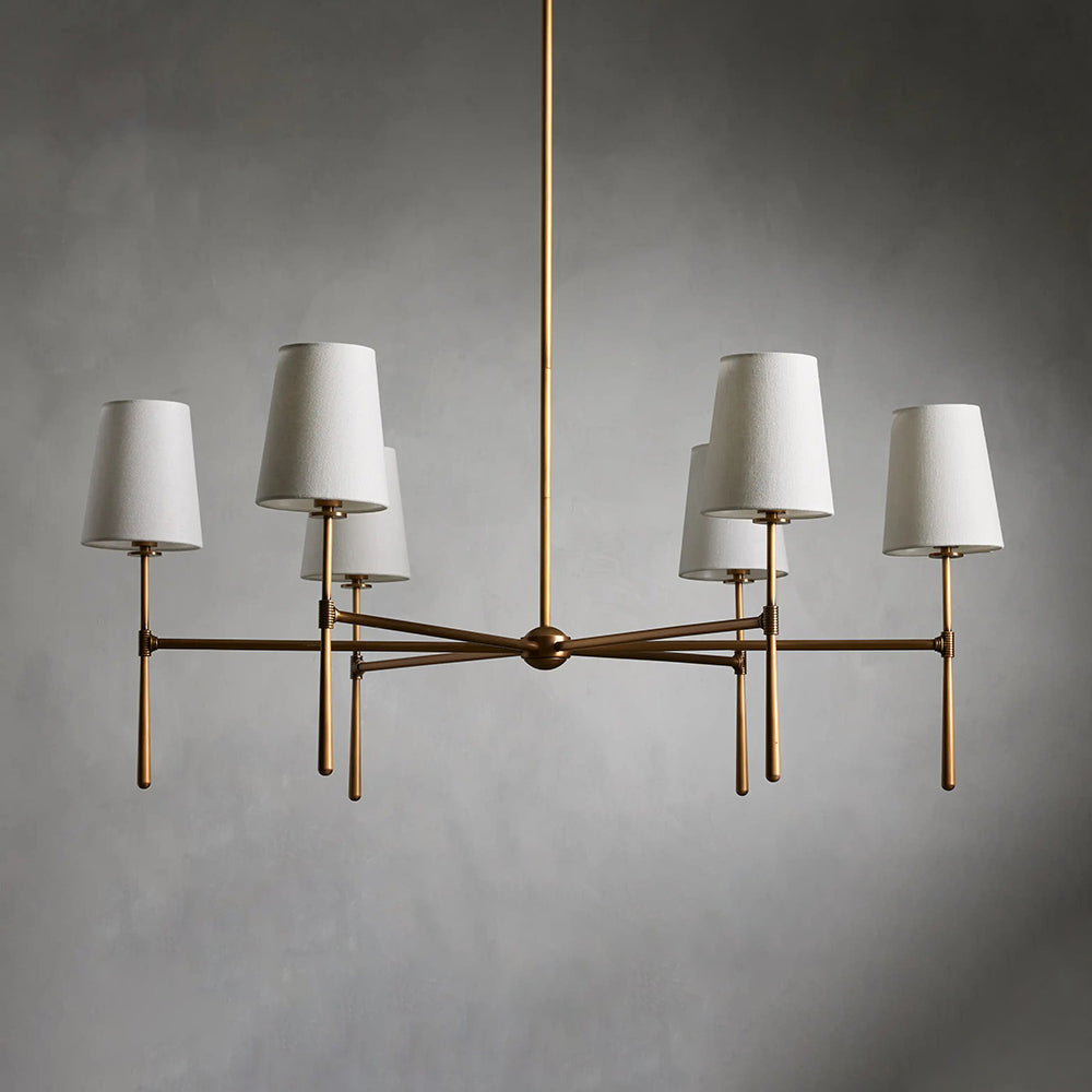 Modern Nevell black chandelier; versatile ceiling fixture for living or dining rooms.