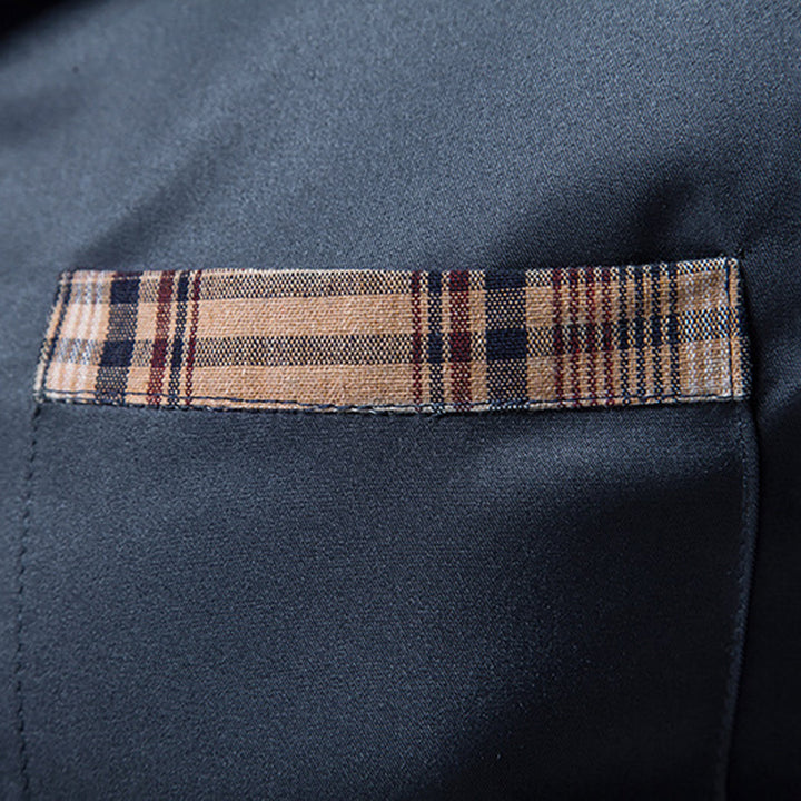 Red men's long-sleeve slim fit shirt, classic and versatile. Perfect button-down for casual and everyday style.