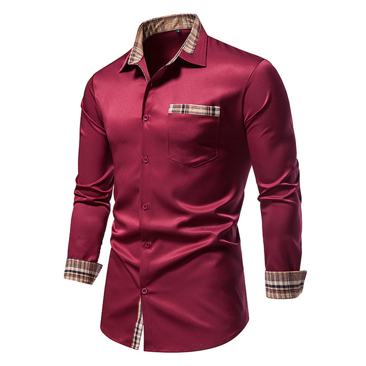 New men's white long-sleeve shirt, versatile button-down style. Classic slim fit for casual or formal occasions.
