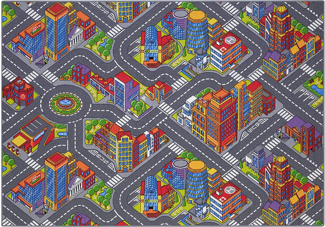Large kids rug featuring an adventure map for active children