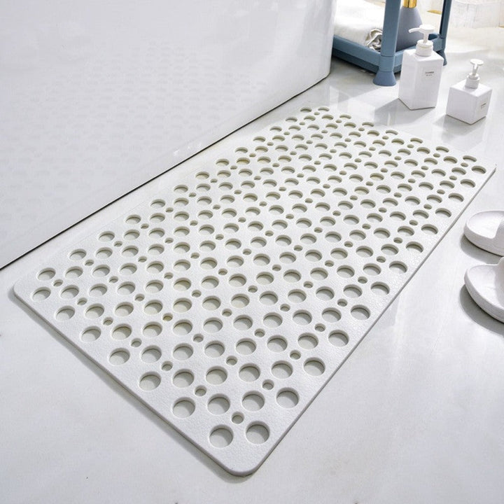 Secure non-slip PVC shower mat, offering reliable grip on slippery bathroom floors. Home comfort.