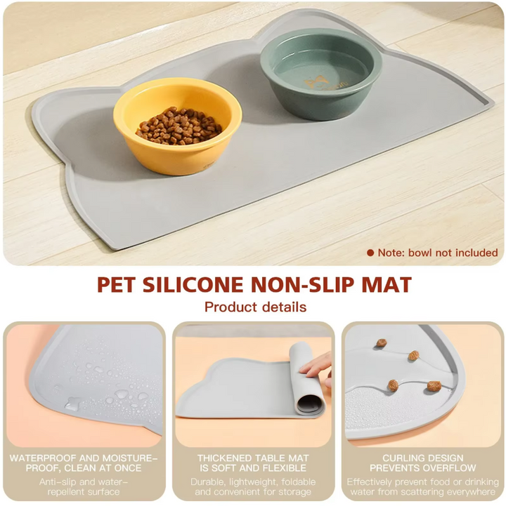 Keep floors clean with this non-slip, waterproof cat food mat. Perfect for messy eaters.