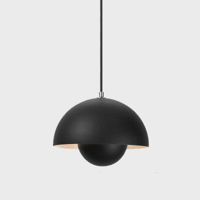 Modern white Nordic Dome Pendant Lamp, a clean and minimalist ceiling light for bright interior design. Home.