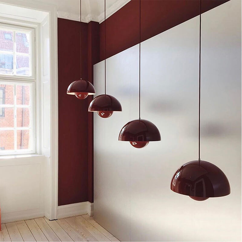 Stylish Nordic Dome Pendant Lamp. Modern minimalist ceiling light perfect for contemporary interior design.