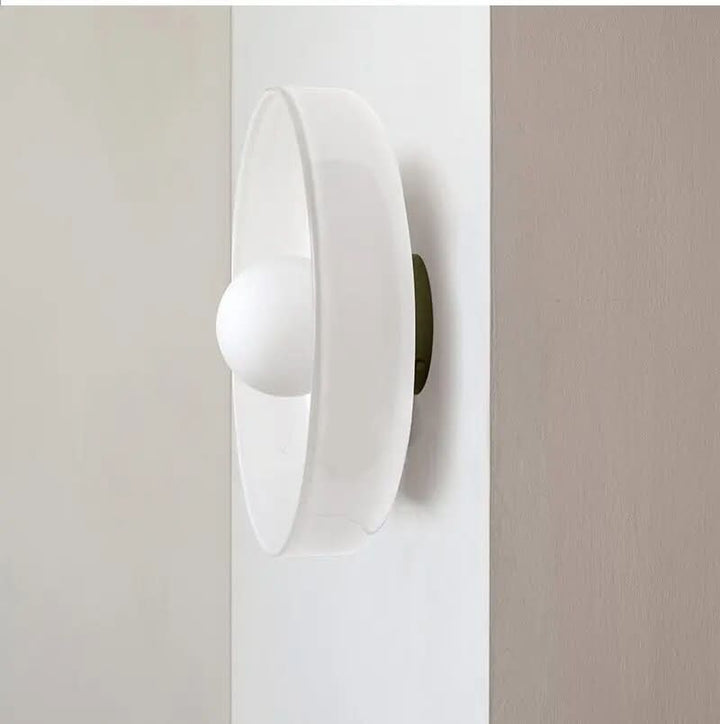 Elegant glass ceiling lamp featuring Scandinavian design, providing warm ambient light for any space.