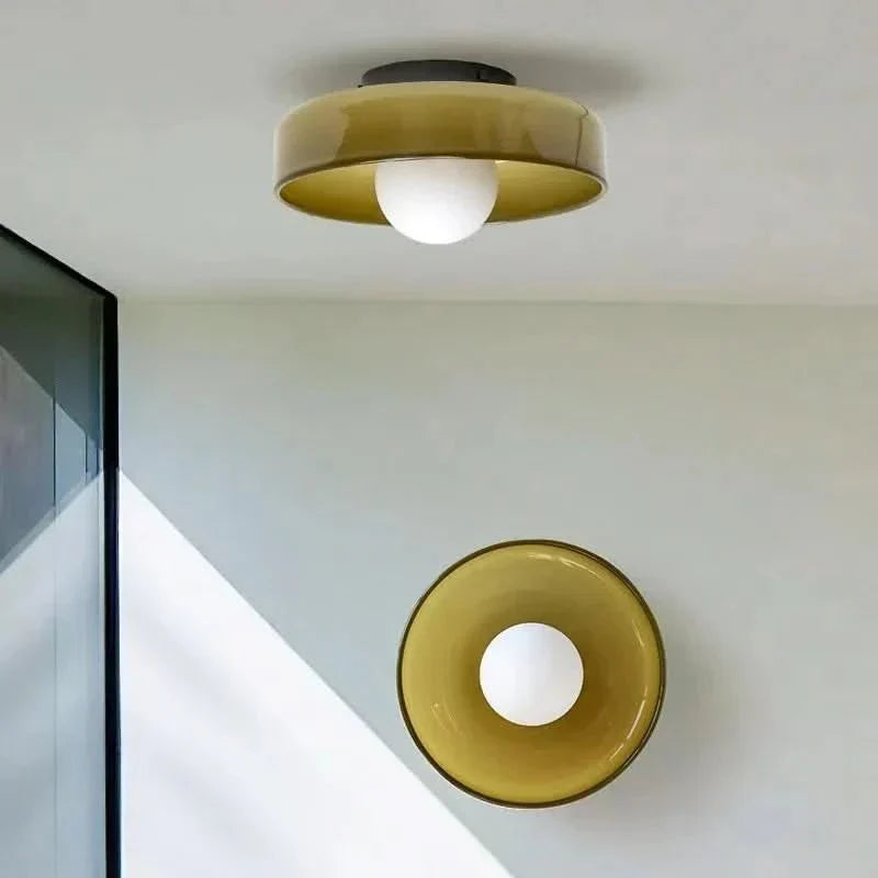 Elegant Nordic glass ceiling lamp, perfect modern decor for bedroom, living room, or kitchen lighting.
