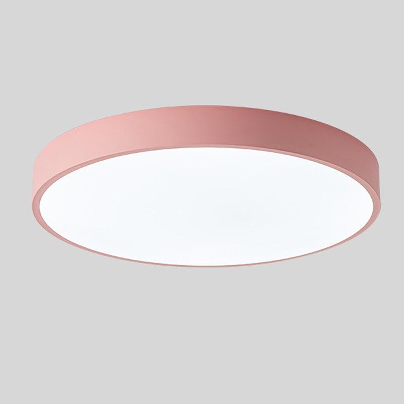 Scandinavian style Nordic Macaroon ceiling light, a modern round LED lamp for chic interior design.