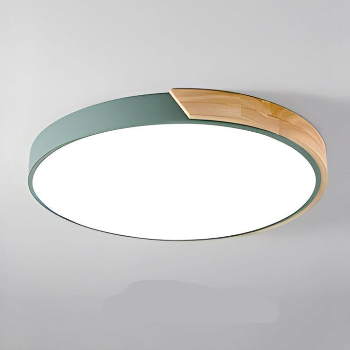 Round Nordic Macaroon LED ceiling light, a modern decorative lamp for versatile home lighting.