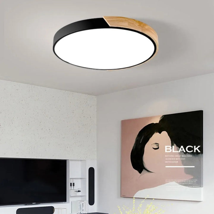 Modern Scandinavian style macaroon ceiling lamp, a chic decorative LED light for contemporary interiors.