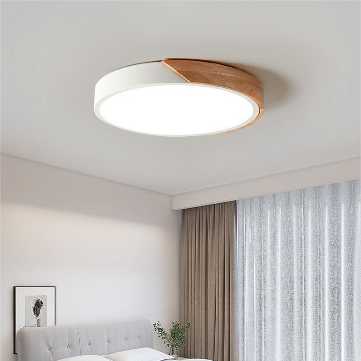 Elegant Nordic Macaroon ceiling light, perfect LED lighting for a cozy bedroom or study.
