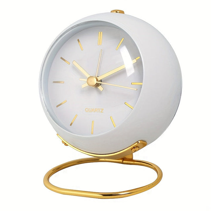 Nordic silent desk clock with luminous hands and sleek metal frame