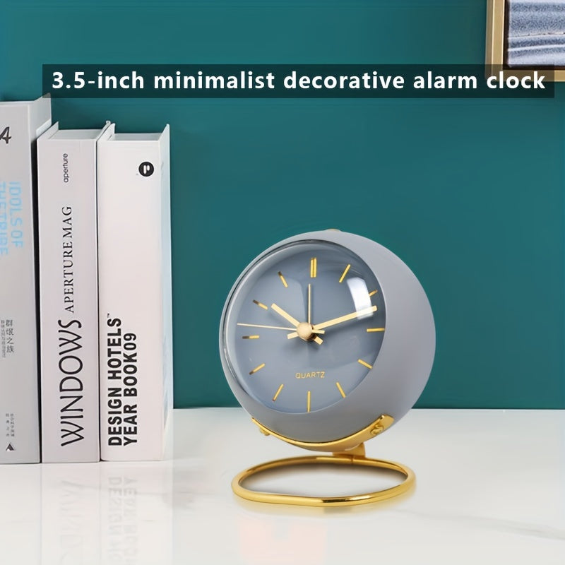 Elegant black silent desk clock with glowing hands, perfect for Nordic decor