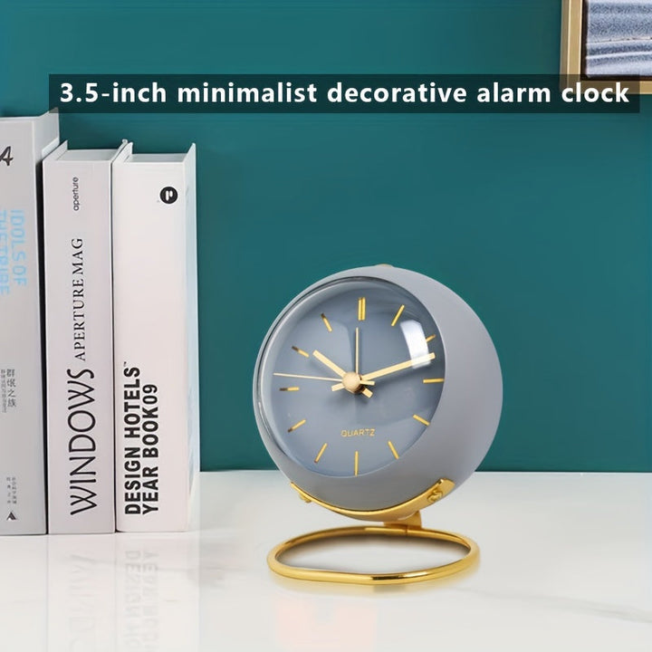Elegant black silent desk clock with glowing hands, perfect for Nordic decor