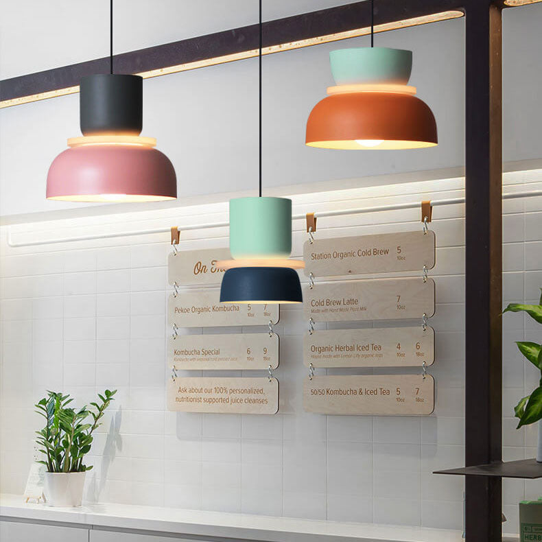 Chic dual-tone dome pendant light. Nordic minimalist design, perfect modern ceiling lamp.