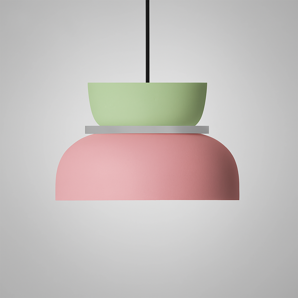 Nordmere dual-tone dome pendant light. Contemporary ceiling fixture, enhancing modern decor.